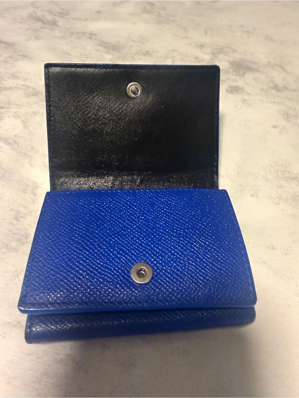 BALENCIAGA COMPACT BLUE LEATHER WALLET VGUC - Picture 9 of 10